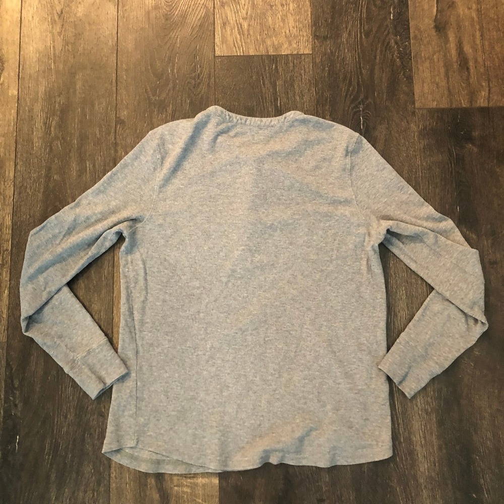 Criquet Shirt Mens Medium Grey Thermal Henley Long Sleeve Knit Dexter Morgan - Picture 9 of 9